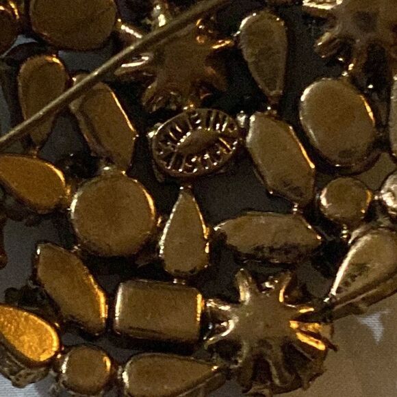 Vintage Round Pink Purple & AB Austrian Crystals Stones Austrian Brooch Pin - Picture 3 of 5